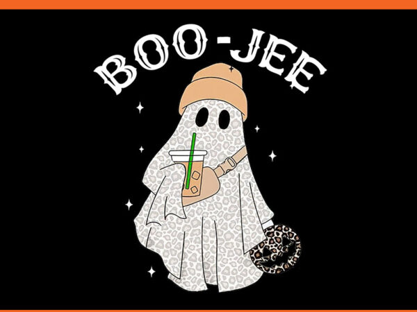 Boo-jee ghost drink coffee png, cute ghost halloween boujee boo-jee png t shirt template