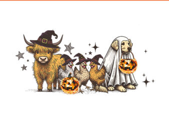 Farm Animal Boo Crew Halloween Disco Pumpkin Patch Squad PNG