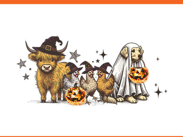 Farm animal boo crew halloween disco pumpkin patch squad png t shirt graphic design