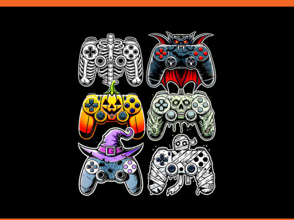 Halloween skeleton zombie mummy gaming controllers png graphic t shirt