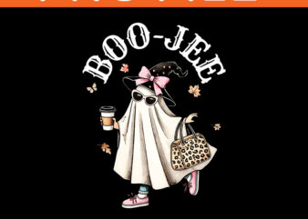 Cute Boo Jee Ghost Halloween Leopard PNG, Boo-Jee Ghost Coffee PNG t shirt vector file