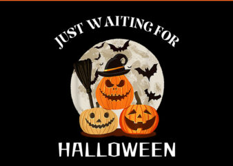 Just Waiting For Halloween Pumpkins PNG vector clipart