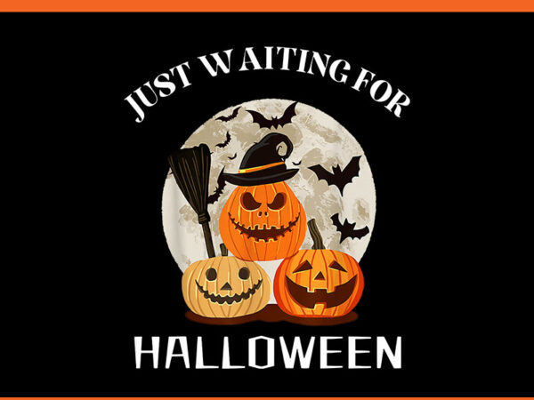 Just waiting for halloween pumpkins png vector clipart