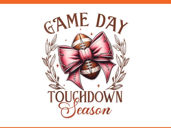 Coquette bow leopard football game day touchdown season png t shirt vector file