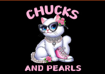 Chucks And Pearls 2024 Cat PNG, Kamala Harris PNG