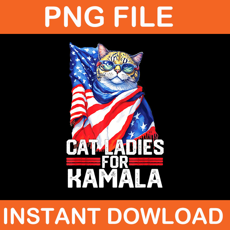 Cat Ladies For Kamala 2024 PNG