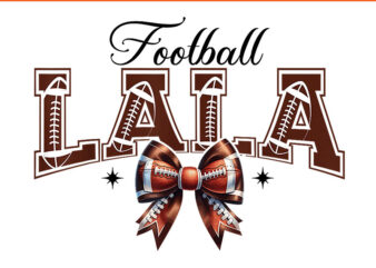 Coquette Bow Football Lala Retro American Football PNG t shirt vector file