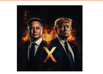 Donald Trump x Elon PNG t shirt vector illustration