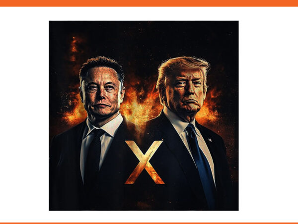 Donald trump x elon png t shirt vector illustration