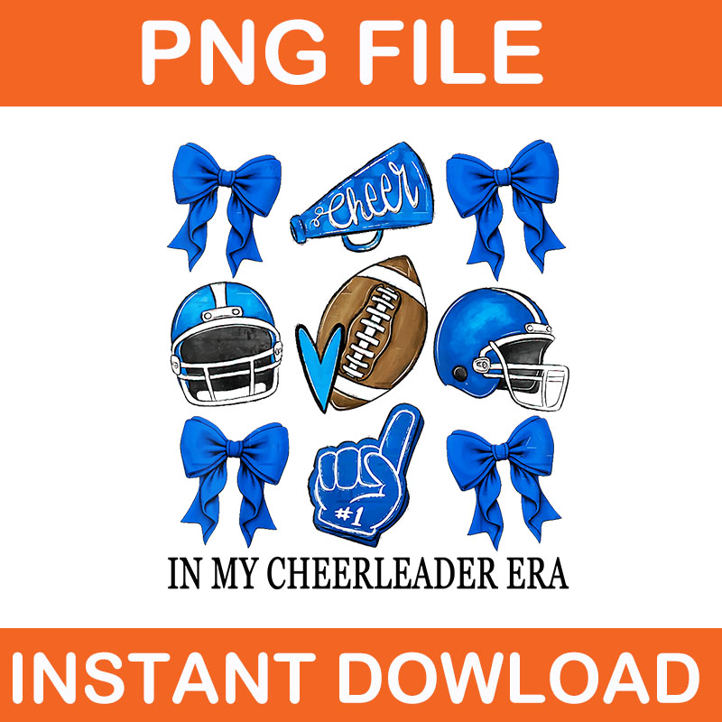 In My Cheerleader Era Cheer Coquette Football PNG