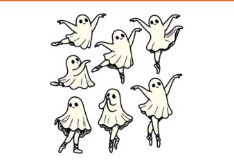 Ballet Ghost Dancer SVG, Ballet Dancer Spooky Teacher Halloween SVG t shirt template