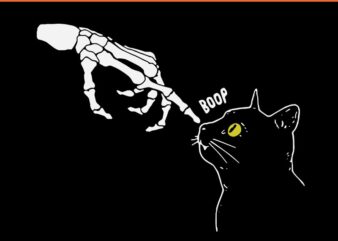 Boop Skeleton Hand Touch Nose Cat Halloween SVG t shirt template