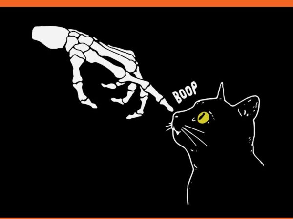 Boop skeleton hand touch nose cat halloween svg t shirt template