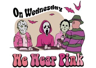 On Wednesday We Wear Pink Ghost Halloween SVG t shirt design online