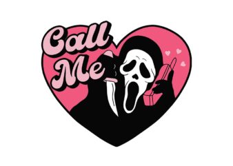 Call Me Ghost Halloween SVG, Pink Ghost Halloween SVG