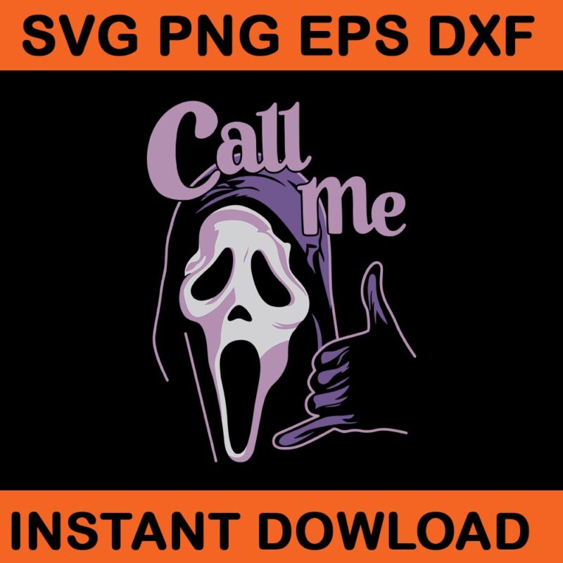 Call Me Ghost Halloween SVG, Pink Ghost Halloween SVG