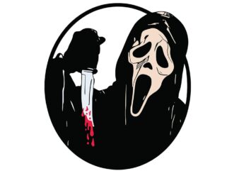 Ghost Knife Halloween SVG t shirt design template