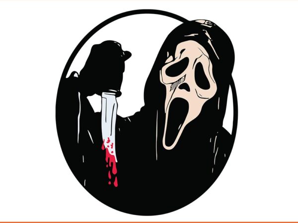 Ghost knife halloween svg t shirt design template