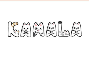 Kamala Cat Letter Font Design PNG, Cat For Kamala PNG, Cat Kamala PNG