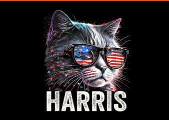 Kamala Harris For President 2024 PNG, Cat Kamala Harris PNG t shirt vector art