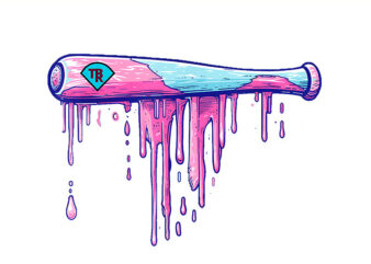 Baseball Bat with Sprinkles Drip PNG