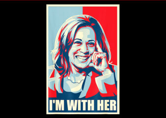 I’ With Her Kamala Harris PNG t shirt design for sale