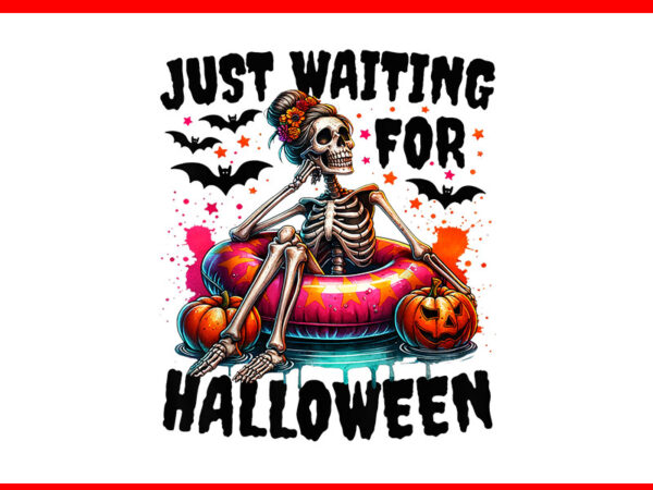 Just waiting for halloween skeleton png vector clipart