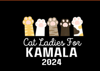 Cat Ladies For Kamala 2024 PNG