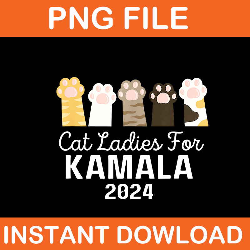 Cat Ladies For Kamala 2024 PNG