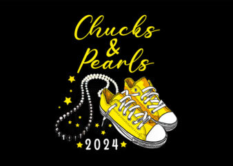 Chucks And Pearls PNG, Kamala Harris Sneakers PNG