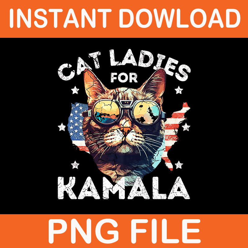 Cat Ladies For Kamala 2024 PNG