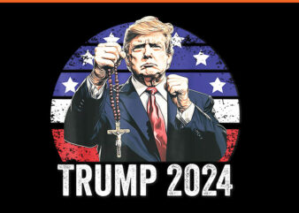 Catholics For Trump 2024 Rosary Election PNG t shirt vector file