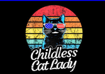 Childless Cat Lady Vintage PNG, Kamala Harris 2024 PNG t shirt vector file