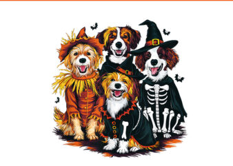 Dog In Costumes Fall Season Halloween PNG