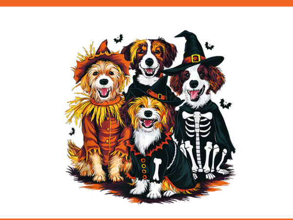 Dog in costumes fall season halloween png t shirt vector illustration