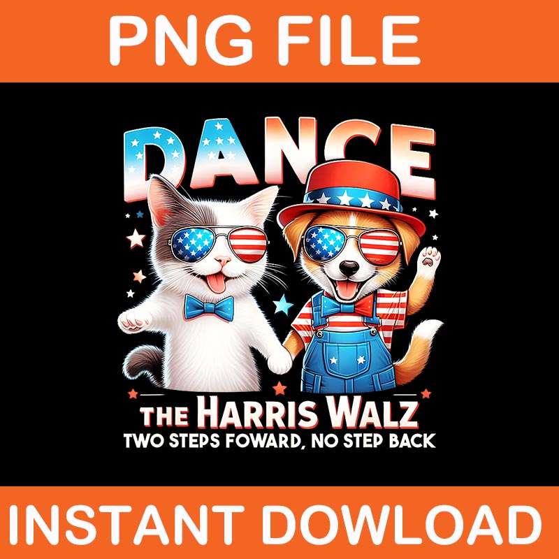 Dance The Harris Walz Funny Cat Ladies Kamala Harris PNG