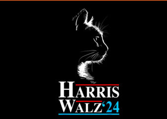 Kamala Harris Walz 2024 Cat PNG