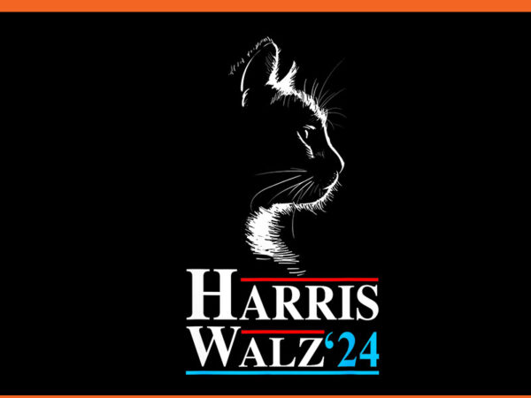 Kamala harris walz 2024 cat png t shirt vector art