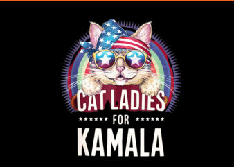 This Cat Lady Is Voting Kamala 2024 PNG