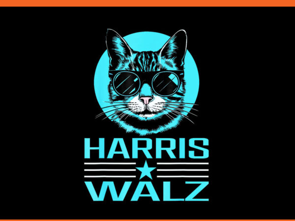 Harris waltz cat 2024 png, cat lady for kamala harris png graphic t shirt