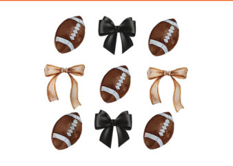 Game Day Football Coquette Bow PNG, Coquette Bow Football Mama PNG