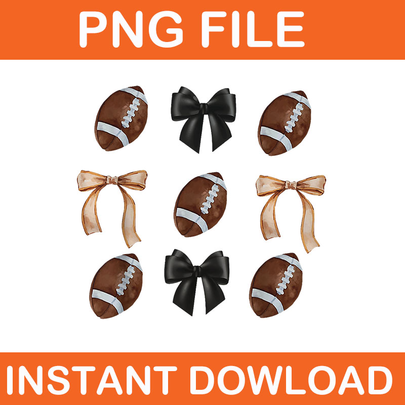 Game Day Football Coquette Bow PNG, Coquette Bow Football Mama PNG