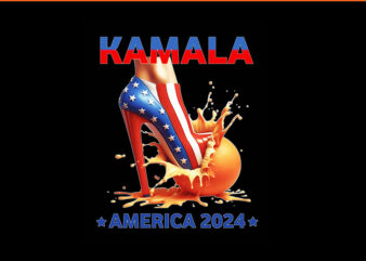 Kamala Orange High Heel Crush PNG, Kamala Harris America 2024 PNG t shirt vector art