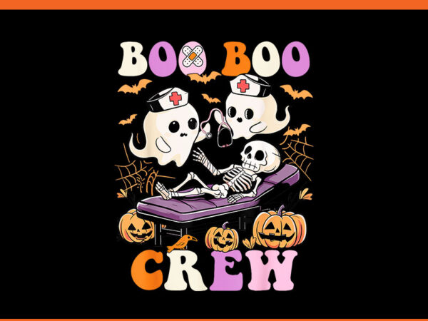 Boo boo crew nurse halloween ghost png, skeleton nurses png t shirt template