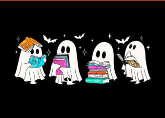 Ghost Book Reading Halloween PNG