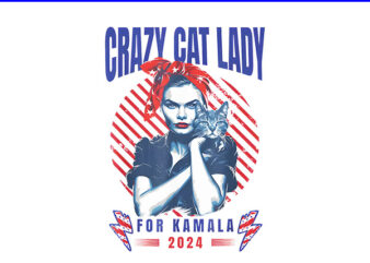 Crazy Cat Lady For Kamala 2024 PNG