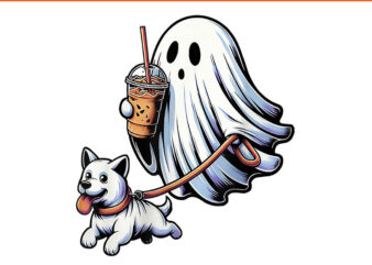 Ghost Walking Dog PNG, Ghost Dog Halloween Night PNG