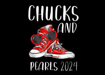 Chucks And Pearls PNG, Kamala Harris Sneakers PNG