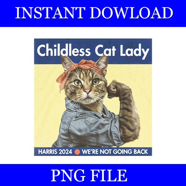 Bundle Childless Cat Lady PNG, This Childless Cat Lady Is Voting Kamala PNG,