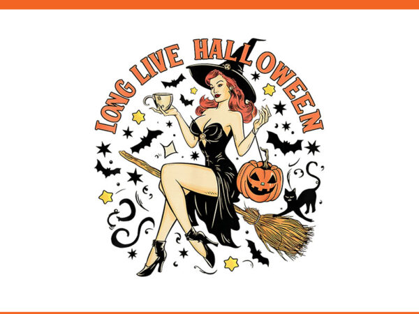 Vintage retro long live halloween spooky season png t shirt vector art